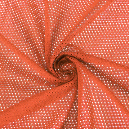 PATIKIL 62 Inch Wide Mesh Fabric Slightly Stretchy, Polyester Micro Mesh Jersey Fabric for Sewing Backpack Pocket and Straps, Netting Clothes, Shopping Bags, Deep Pumpkin Orange 1 Yard