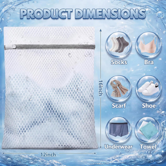 Junkin 40 Pack Honeycomb Mesh Laundry Bags for Delicates 12 x 16 Inches