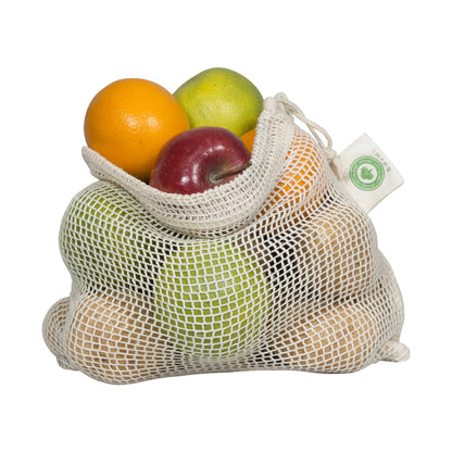 Reusable Garlic Storage Bags - Organic Cotton Garlic Mesh Bags with Drawstring - Washable Garlic Holder Storage - Net Garlic Keeper Sacks - Onion Potato Storage Bags - Root Vegetable Sacks (3 Large)