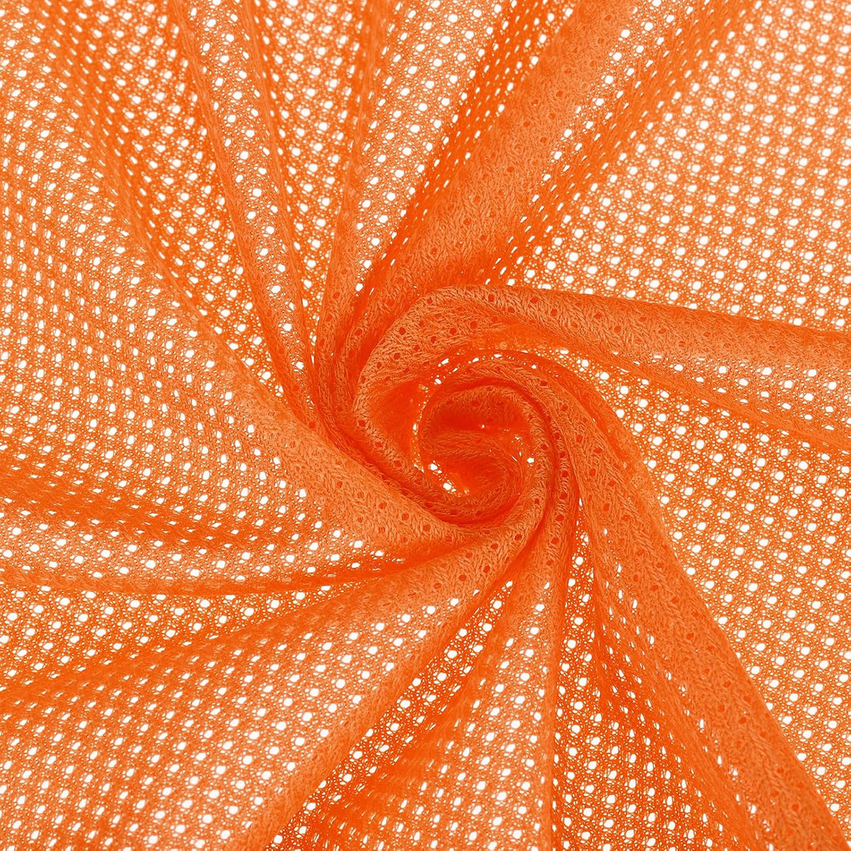PATIKIL 62 Inch Wide Mesh Fabric Slightly Stretchy, Polyester Micro Mesh Jersey Fabric for Sewing Backpack Pocket and Straps, Netting Clothes, Shopping Bags, Deep Pumpkin Orange 1 Yard