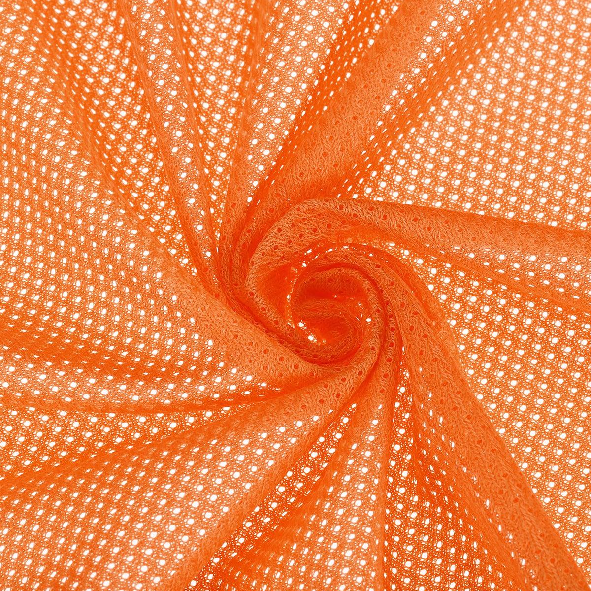 PATIKIL 62 Inch Wide Mesh Fabric Slightly Stretchy, Polyester Micro Mesh Jersey Fabric for Sewing Backpack Pocket and Straps, Netting Clothes, Shopping Bags, Deep Pumpkin Orange 1 Yard