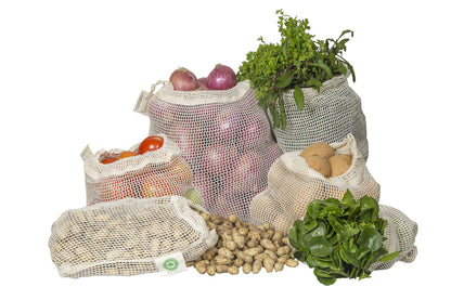 Reusable Garlic Storage Bags - Organic Cotton Garlic Mesh Bags with Drawstring - Washable Garlic Holder Storage - Net Garlic Keeper Sacks - Onion Potato Storage Bags - Root Vegetable Sacks (3 Large)