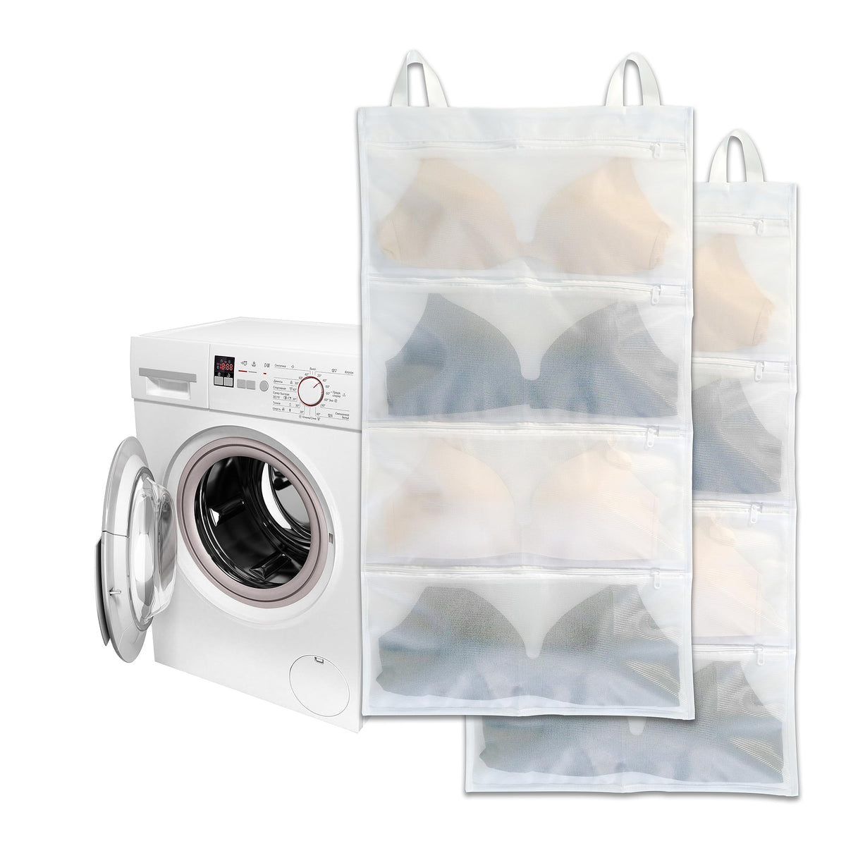 Bra bags for laundry, 1 Pack – Holds 4 A–D Cups, 4-in-1 Cleans, Dries, Stores & Dust-Proof, Bra Washing Bags for Laundry Experience better than a single washing net