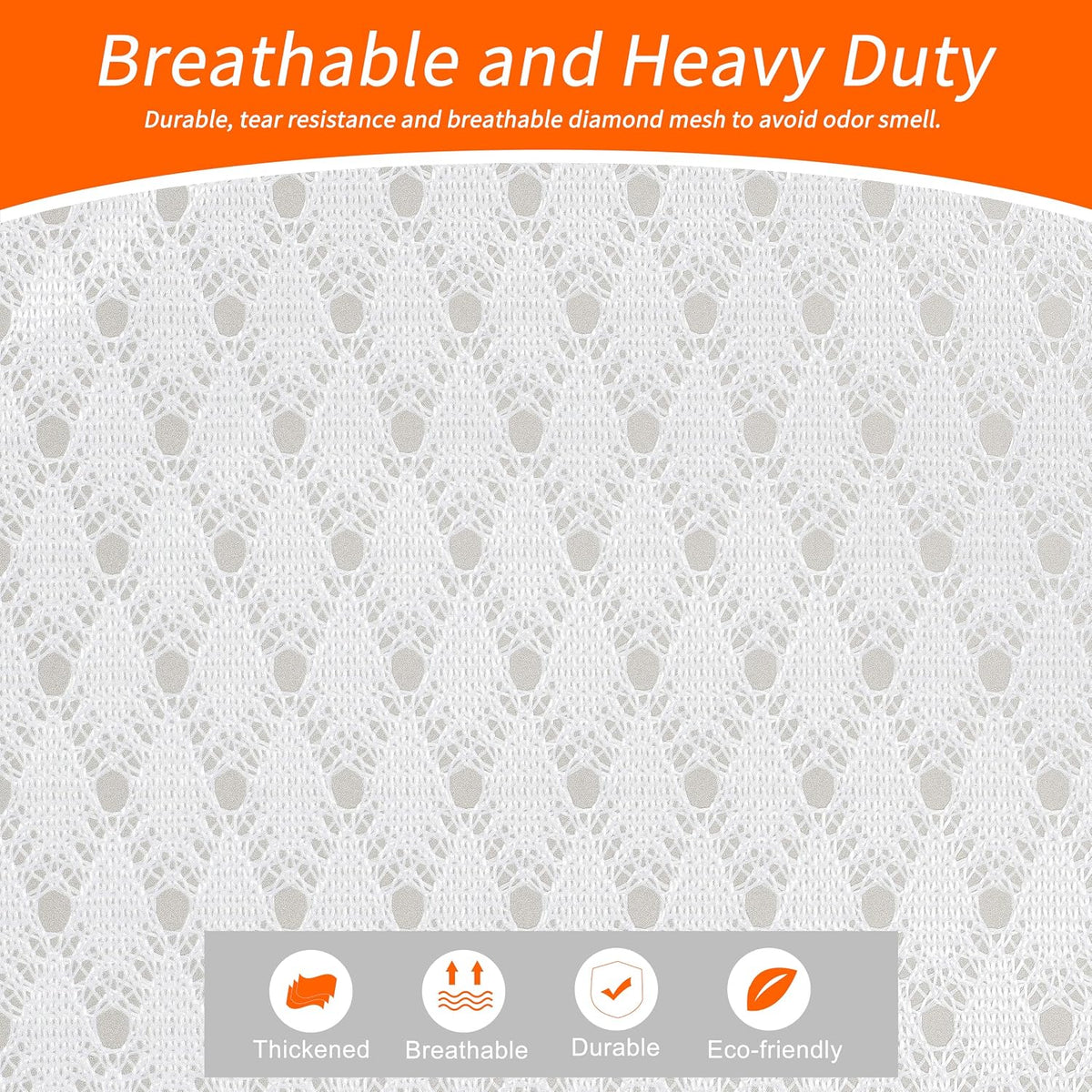 Polecasa 2 Pack Heavy Duty Diamond Mesh Laundry Bag, 24x36", White