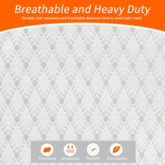 Polecasa 2 Pack Heavy Duty Diamond Mesh Laundry Bag, 24x36", White